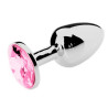 Generique Plug Bijou Strass Rose - SMALL 6.5 x 2.7cm